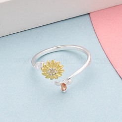 925 открытое кольцо-манжета из стерлингового серебра с микропаве из кубических цирконий для женщин&nbsp;STER-N016-138SG