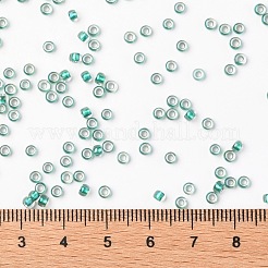 TOHOラウンドシードビーズ  日本製シードビーズ  （264)内側カラーabクリスタル/ライトシーグリーン裏地  8/0  3mm  穴：1mm  約222PCS /ボトル  10 G /ボトル&nbsp;SEED-JPTR08-0264