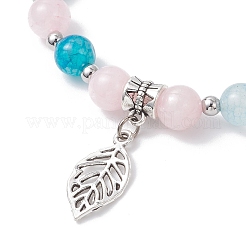 Bracelets à breloques en alliage de feuilles&nbsp;BJEW-JB12467-03