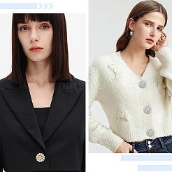 10 шт. пуговицы со стразами из сплава с 1 отверстиями&nbsp;BUTT-GF0003-72G