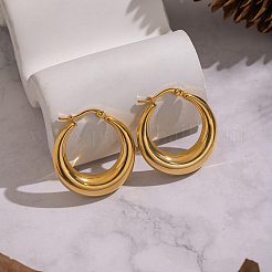 Овальные серьги-кольца из нержавеющей стали 304&nbsp;KF5273