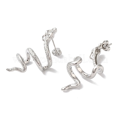 Orecchini a bottone in ottone serpente&nbsp;EJEW-P281-02P