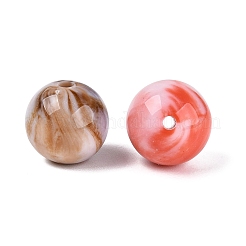 ツートンカラーの不透明アクリルビーズ  ラウンド  ミックスカラー  15.5mm  穴：2~2.5mm  約220個/500g&nbsp;OACR-Q199-25