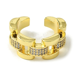 Открытые манжеты из латуни с микропаве кубический цирконий RJEW-K256-31G