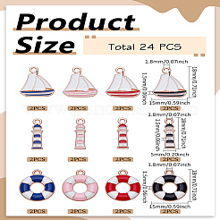 24шт 12 стиля подвески из сплава с эмалью&nbsp;ENAM-LP0001-86