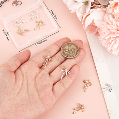 6 пара подвесок из латуни 2 цветов с микропаве из прозрачного кубического циркония KK-BBC0014-44