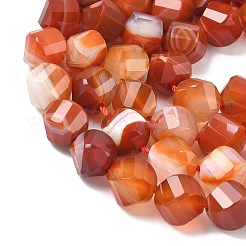 Нити бусин из натурального красного полосатого агата&nbsp;G-C267-B11