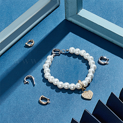 8 шт. 2-цветная стойка с покрытием из латуни с микропаве прозрачный кубический цирконий складные застежки FIND-PH0020-88