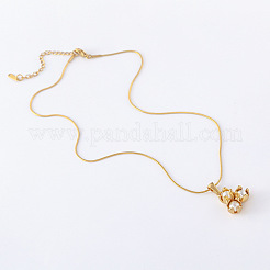 3 шт. минималистичные ожерелья из нержавеющей стали с тройной круглой подвеской с имитацией жемчуга для женщин PD0842