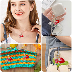 Подвеска в виде сердца и розы из сплава эмали&nbsp;HJEW-CA00043