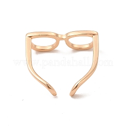 Anillo de puño abierto con montura de gafas de latón para mujer&nbsp;X-RJEW-F140-140KCG