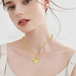 Латунные микропаве прозрачные кубические цирконии подвеска в виде солнца и сердца звено цепи ожерелья&nbsp;NJEW-HS00021