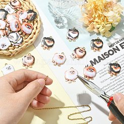 Подвески из сплава с принтом в 30 стилях ENAM-CJ0005-33