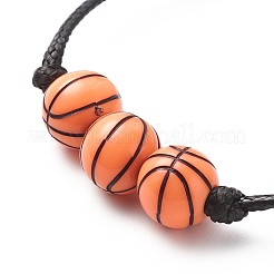 2шт 2 цвета спортивная тема акриловый браслет из бисера BJEW-JB08558-03