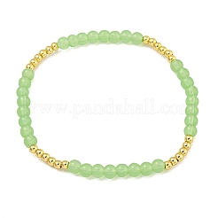 Braccialetti di perline rotonde in ottone placcato con cristalli per le donne&nbsp;BJEW-B106-20G