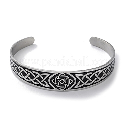 Браслеты-манжеты из нержавеющей стали 304 BJEW-P307-02B-P