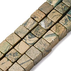 Нити бусин из натурального камня вердит G-B155-C11-8x8mm