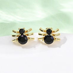 Латунные микро проложить серьги стержня кубического циркония&nbsp;LS-EJEW-Z156-02G-01