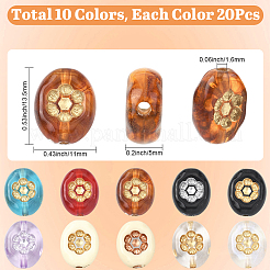 200 шт. двухцветных непрозрачных и прозрачных акриловых металлических бусин&nbsp;OACR-SC0002-69