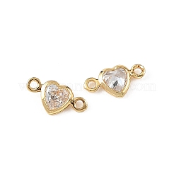 Ciondoli a forma di cuore in ottone con pavé di zirconi cubici trasparenti Shegrace&nbsp;XGRQ2O671-448G