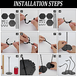 Пластиковые держатели для демонстрации фигурок из цинкового сплава с шестигранным основанием&nbsp;ODIS-WH0038-219B