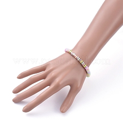 Bracelets élastiques faits à la main de perles heishi en pâte polymère&nbsp;BJEW-JB05300-03