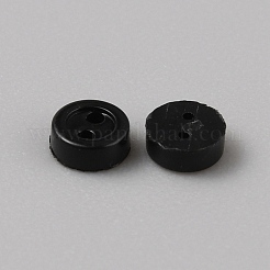 ミニ樹脂ボタン  2穴人形bjd衣服アクセサリー  フラットラウンド  ブラック  3x1mm  穴：0.5mm&nbsp;FIND-WH0260-26R