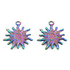 ステンレスペンダント201個  太陽  虹色  22.5x20x2mm  穴：1.8mm&nbsp;STAS-N098-171M
