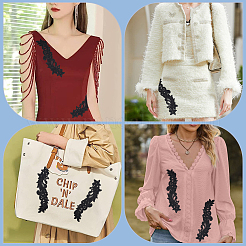 4 пара 2 стилей полиэстер и нейлон вышитые цветочные кружевные аппликации DIY-GF0009-10