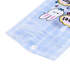 長方形のプラスチック製再封可能な袋  漫画の動物の模様と  トップセルフシールパウチ  兎  11x7.5x0.15cm  片側の厚さ：2.5ミル（0.065mm）&nbsp;OPP-T003-01C