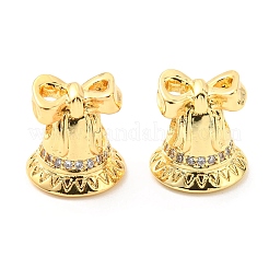 Рождественская тематическая стойка с покрытием из латуни микро-паве бусины из кубического циркония KK-M247-24G