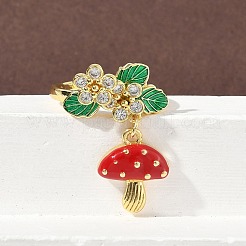 Латунные микро проложить манжеты кольца кубического циркония RJEW-A069-04G