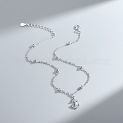 Браслеты на ногу с подвесками в виде якоря из латуни с микропаве из прозрачных кубических цирконий для женщин&nbsp;FS-WGF32C0-01