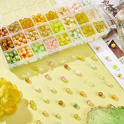 24 цветной искусственный жемчуг и кракле&nbsp;GLAA-PH0002-89A