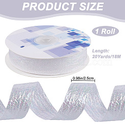 Ruban à volants en polyester irisé de 20 mètre pour décoration de couture&nbsp;OCOR-WH20007-13B