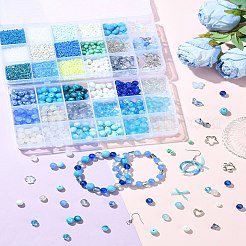 Наборы для самостоятельного изготовления сережек из стеклянных бусин&nbsp;DIY-YW0011-25