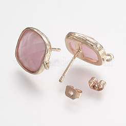 Латунные серьги-гвоздики из циркония ZIRC-G123-02E-B