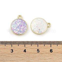 Подвески из латуни с покрытием стойки и синтетическим опалом&nbsp;KK-Q020-08G