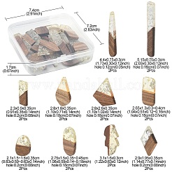 20шт 10 стиля подвески из прозрачной смолы и орехового дерева&nbsp;RESI-YW0001-30