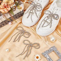 2 пирс бант пластиковый искусственный жемчуг подвески для обуви DIY-SP0002-84A