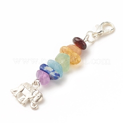 Décorations de pendentifs en pierres précieuses naturelles sur le thème du chakra&nbsp;HJEW-JM00645-04