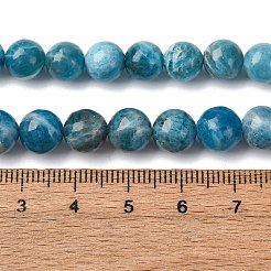 Круглые бусины пряди природного апатита G-K068-02-8mm-01