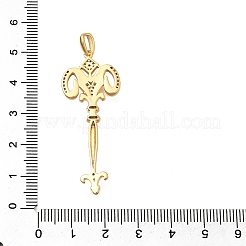 Micro ottone spianare zirconi grandi ciondoli&nbsp;KK-B147-04G-03