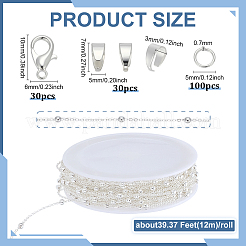 Наборы для изготовления ожерелий/браслетов из плоских овальных железных цепей с латунным покрытием&nbsp;DIY-ME0001-43