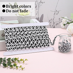 24.5~25 ярд двухцветной полиэстеровой волнистой кружевной ленты OCOR-GF0004-35B