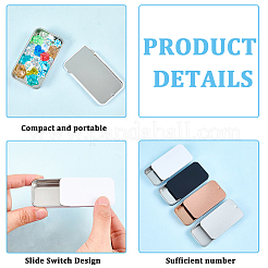 4 шт. двухцветные жестяные коробки для хранения с крышками-слайдерами&nbsp;CON-CN0001-13