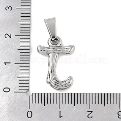 変色しない304ステンレススチールペンダント  竹風  ステンレス鋼色  文字.j  18x11.5x3mm  穴：3x7mm&nbsp;STAS-F235-01P-J