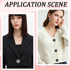 12 шт. 3-цветные пуговицы с тремя отверстиями из сплава со стразами на ножке BUTT-GF0003-64