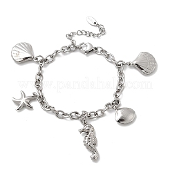 Браслеты с подвесками из нержавеющей стали 304 BJEW-P368-08A-P