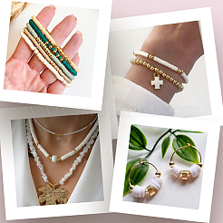 Плоские круглые бусины из глины ручной работы полимерные&nbsp;CLAY-SC0001-58A-04